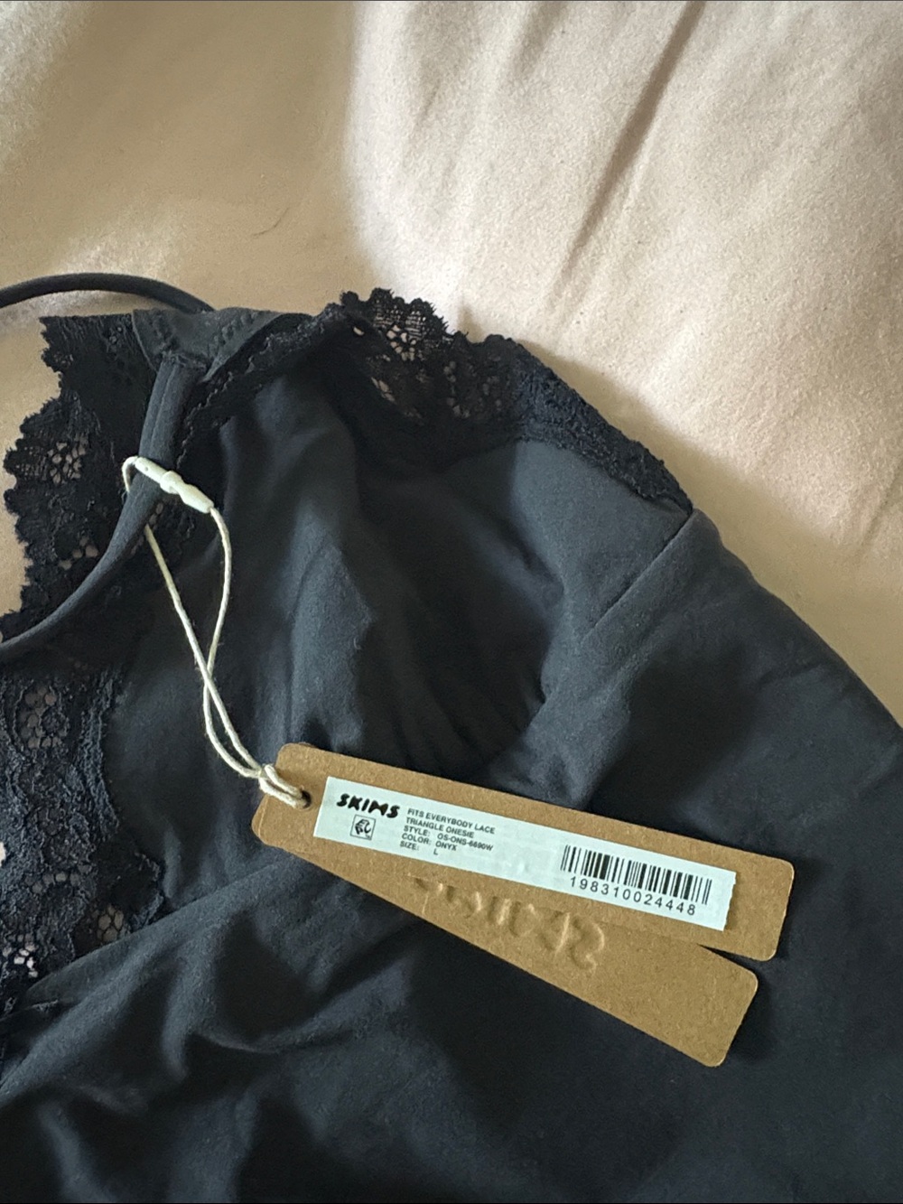 SKIMS fits everybody Black Lace-Trim Bodysuit - Picture 2 of 6